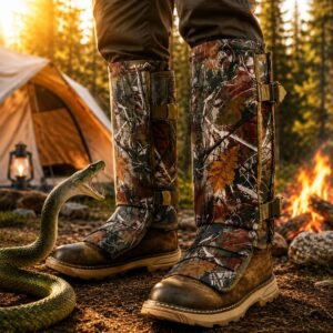 Snake-Resistant Forest Camo Leg Gaiters